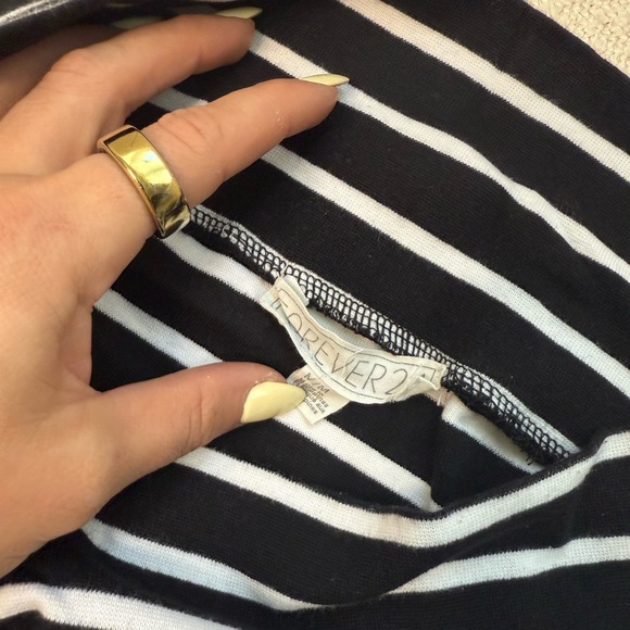 Black and White Striped Pencil Women's Skirt - Picture 2 of 3